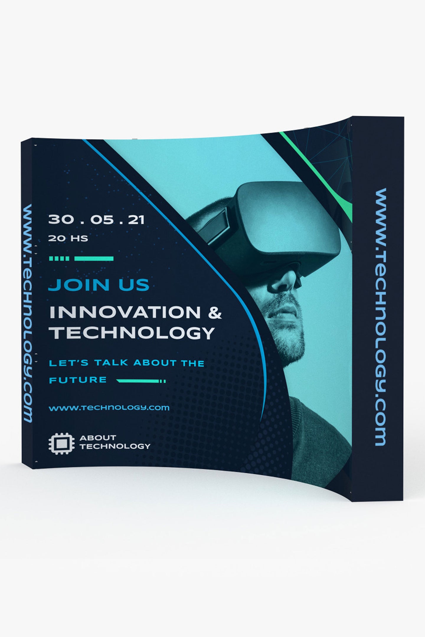 10ft Curved Velcro Fabric Pop Up Display