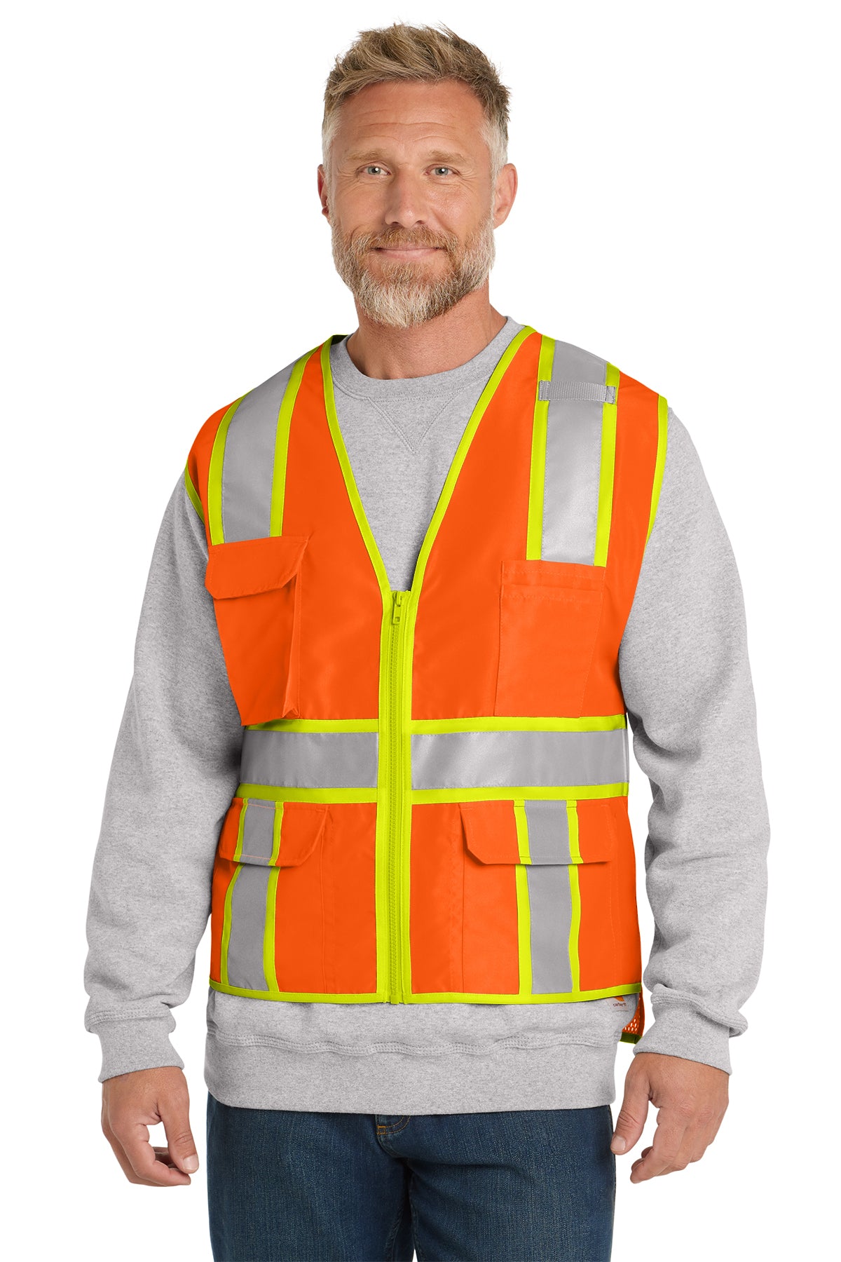 CornerStone® ANSI 107 Class 2 Surveyor Zippered Two-Tone Vest | CSV105 - The Lemon Print & Design Studio