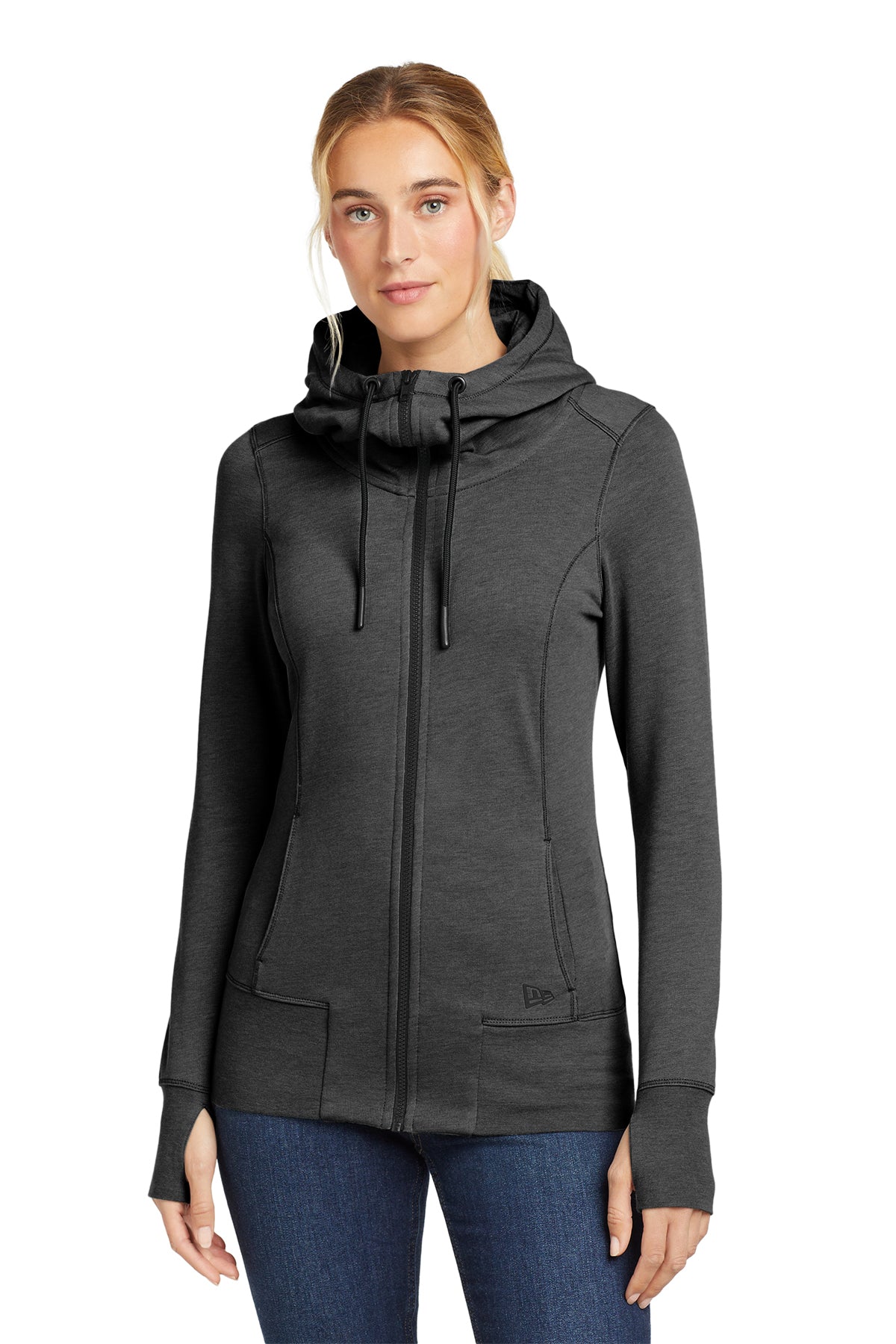 LNEA511 New Era® Women's Tri-Blend Fleece Full-Zip Hoodie