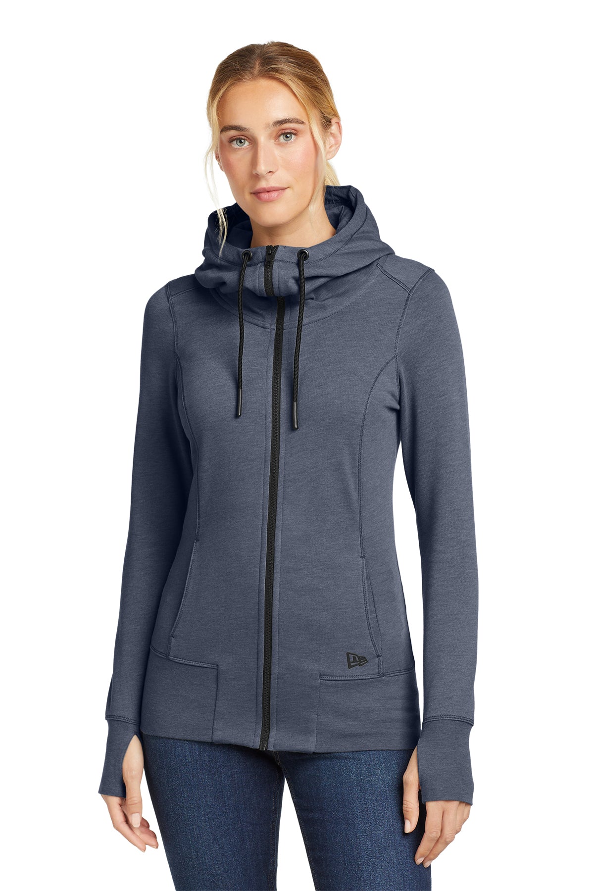 LNEA511 New Era® Women's Tri-Blend Fleece Full-Zip Hoodie