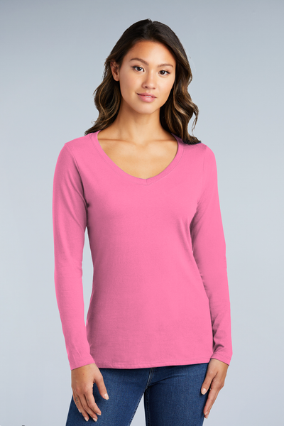 LPC450VLS Port & Company® Women's Long Sleeve Fan Favorite™ V-Neck Tee