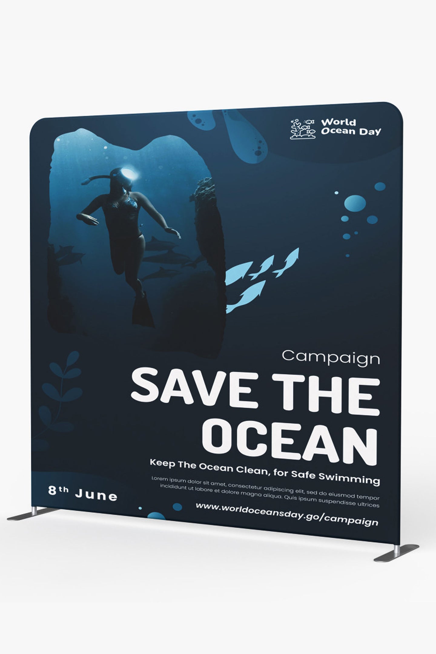 8ft Straight Tension Fabric Display