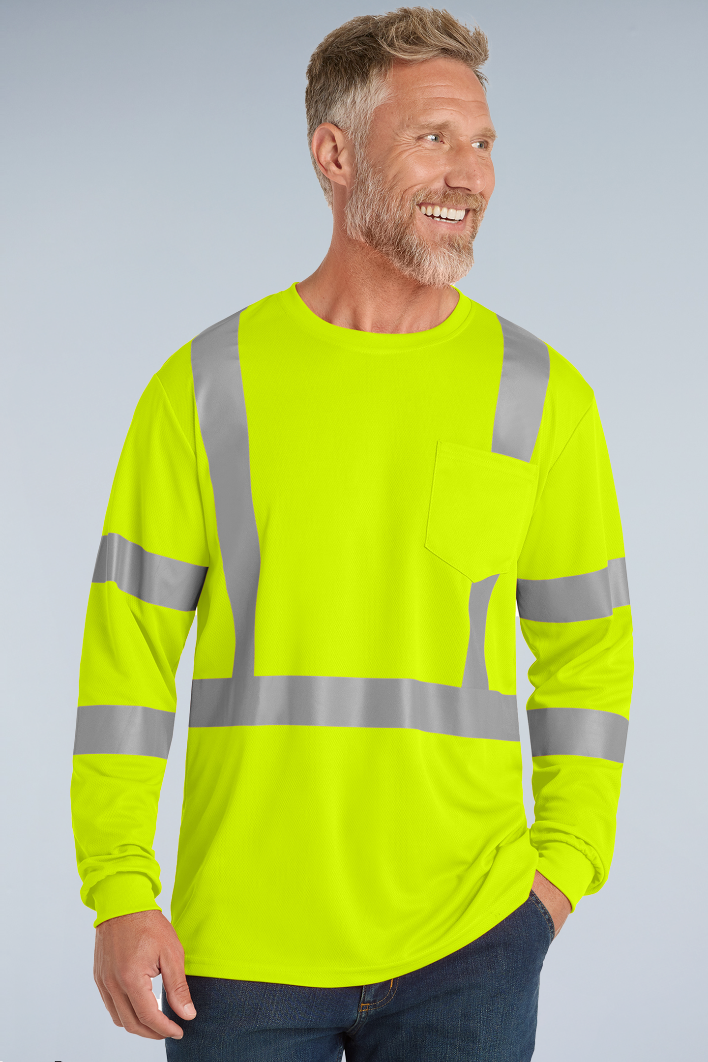 CornerStone® ANSI 107 Class 3 Mesh Long Sleeve Tee | CS203 - The Lemon Print & Design Studio