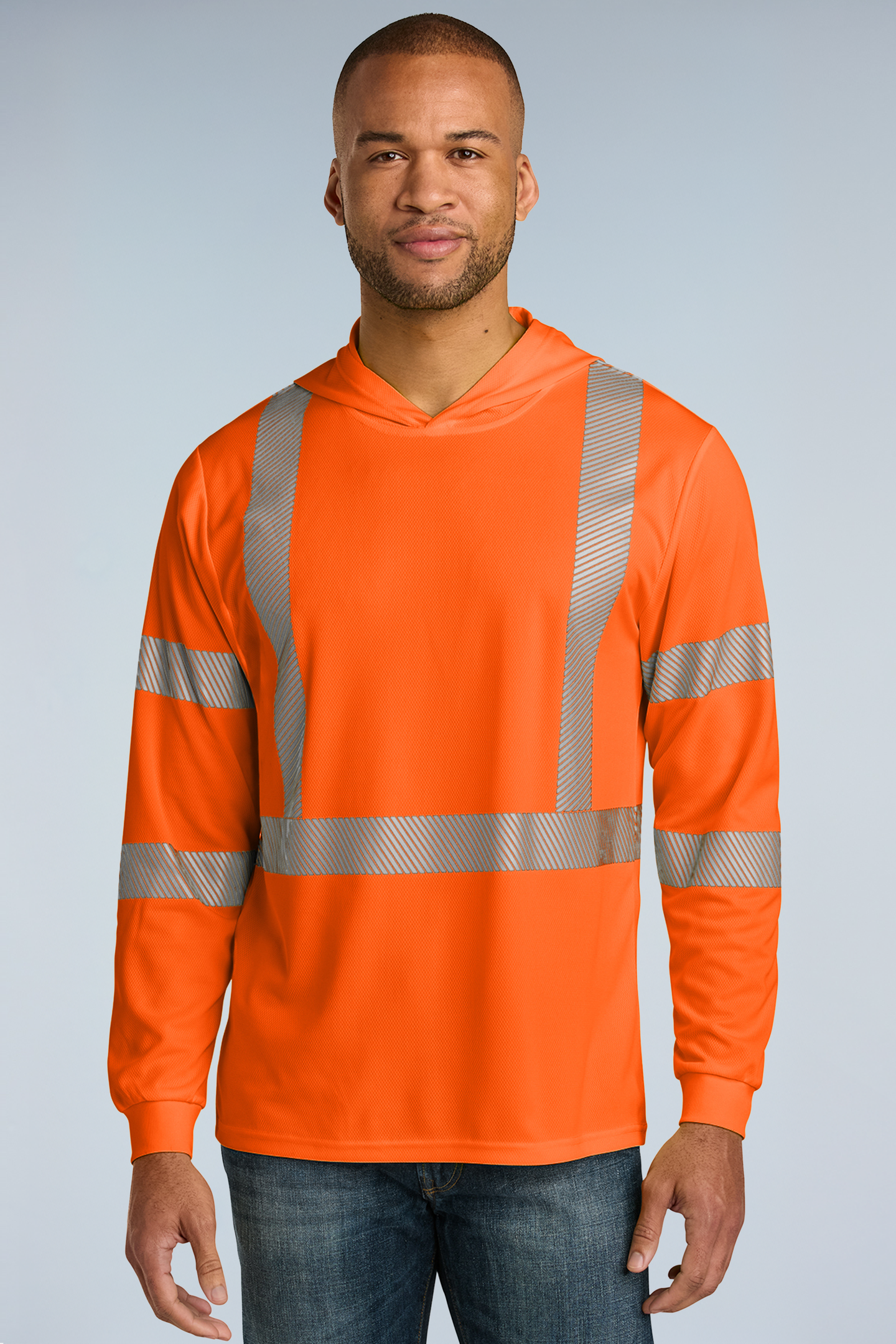 CornerStone® ANSI 107 Class 3 Long Sleeve Segmented Tape Hooded Tee | CS208