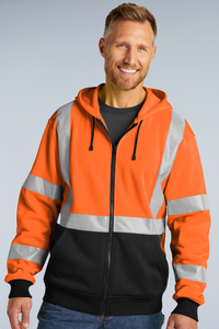 CornerStone® ANSI 107 Class 3 Heavy-Duty Fleece Full-Zip Hoodie | CSF300