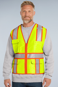 CornerStone® ANSI 107 Class 2 Surveyor Zippered Two-Tone Vest | CSV105