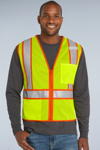 CornerStone® ANSI 107 Class 2 Mesh Zippered Two-Tone Vest | CSV103
