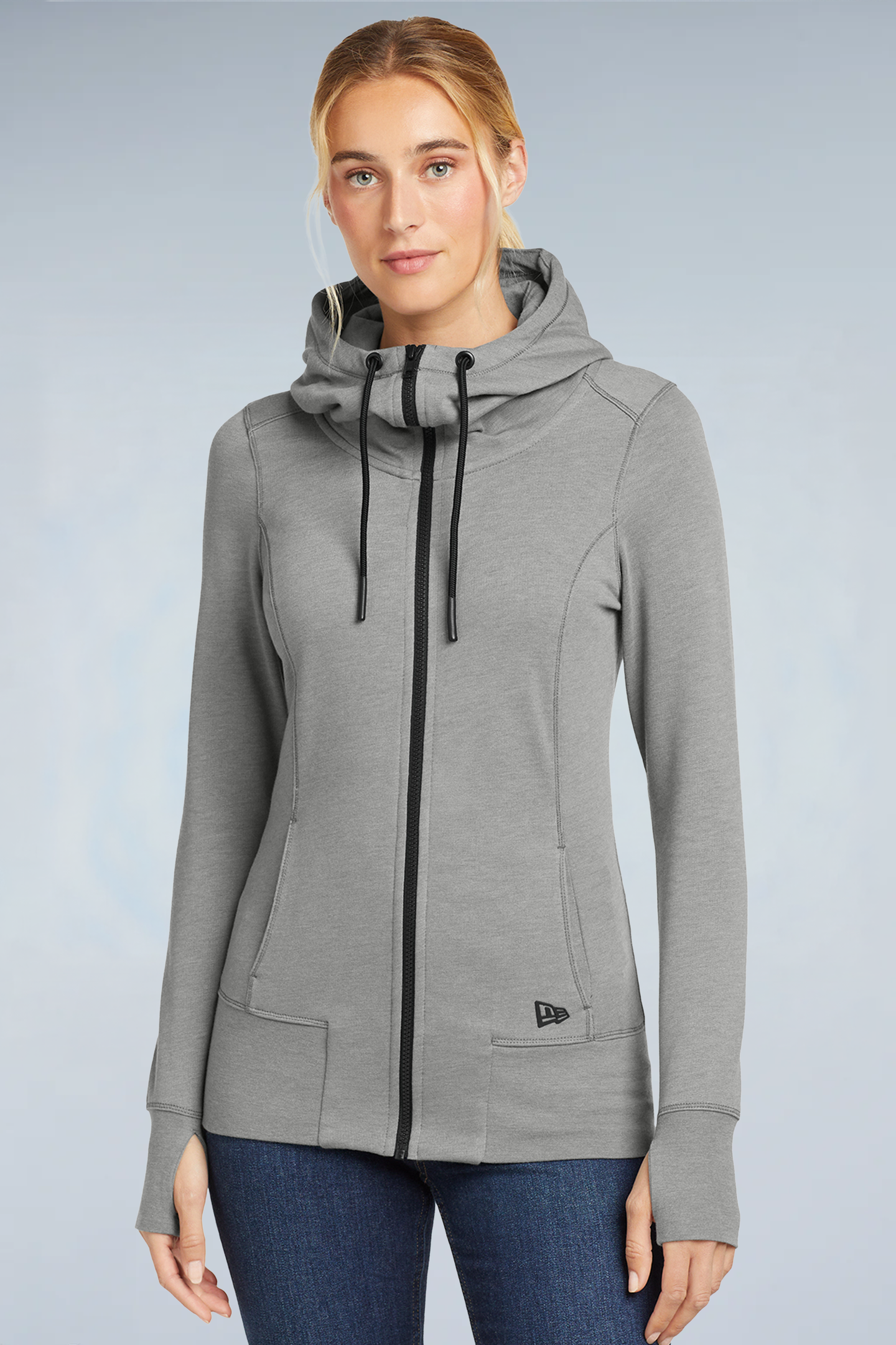 LNEA511 New Era® Women's Tri-Blend Fleece Full-Zip Hoodie