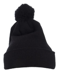 Pom-Pom Cuffed Knit Beanie
