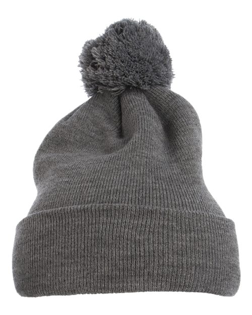 Pom-Pom Cuffed Knit Beanie
