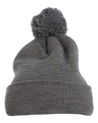 Pom-Pom Cuffed Knit Beanie