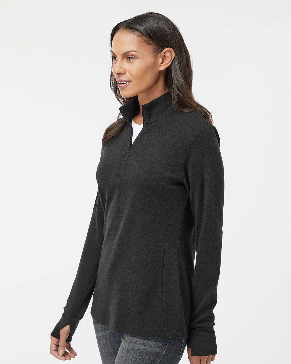 Adidas Women's 3-Stripes Quarter-Zip Sweater Pullover A555