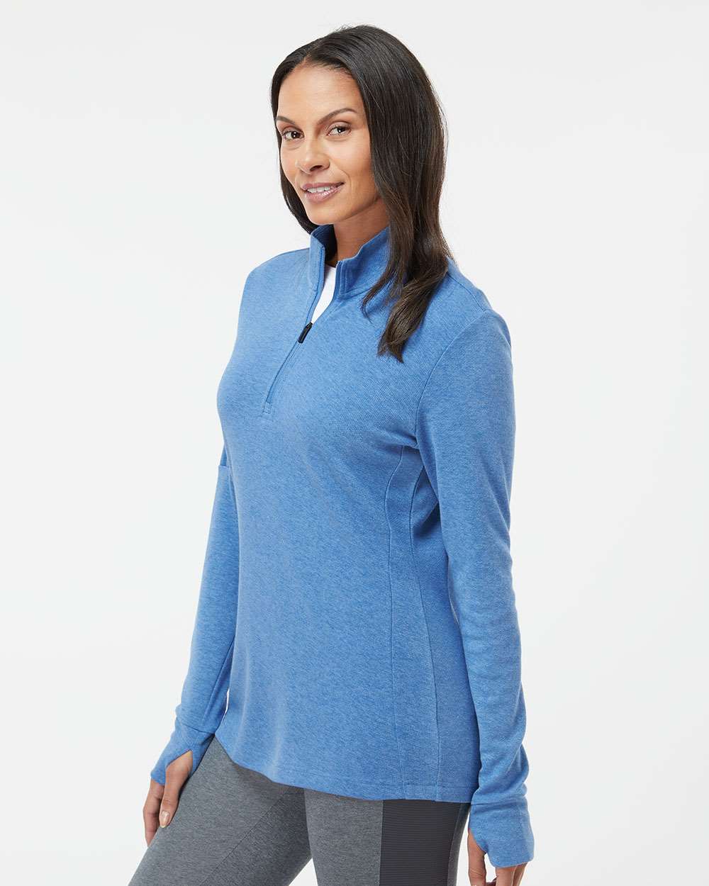 Adidas Women's 3-Stripes Quarter-Zip Sweater Pullover A555