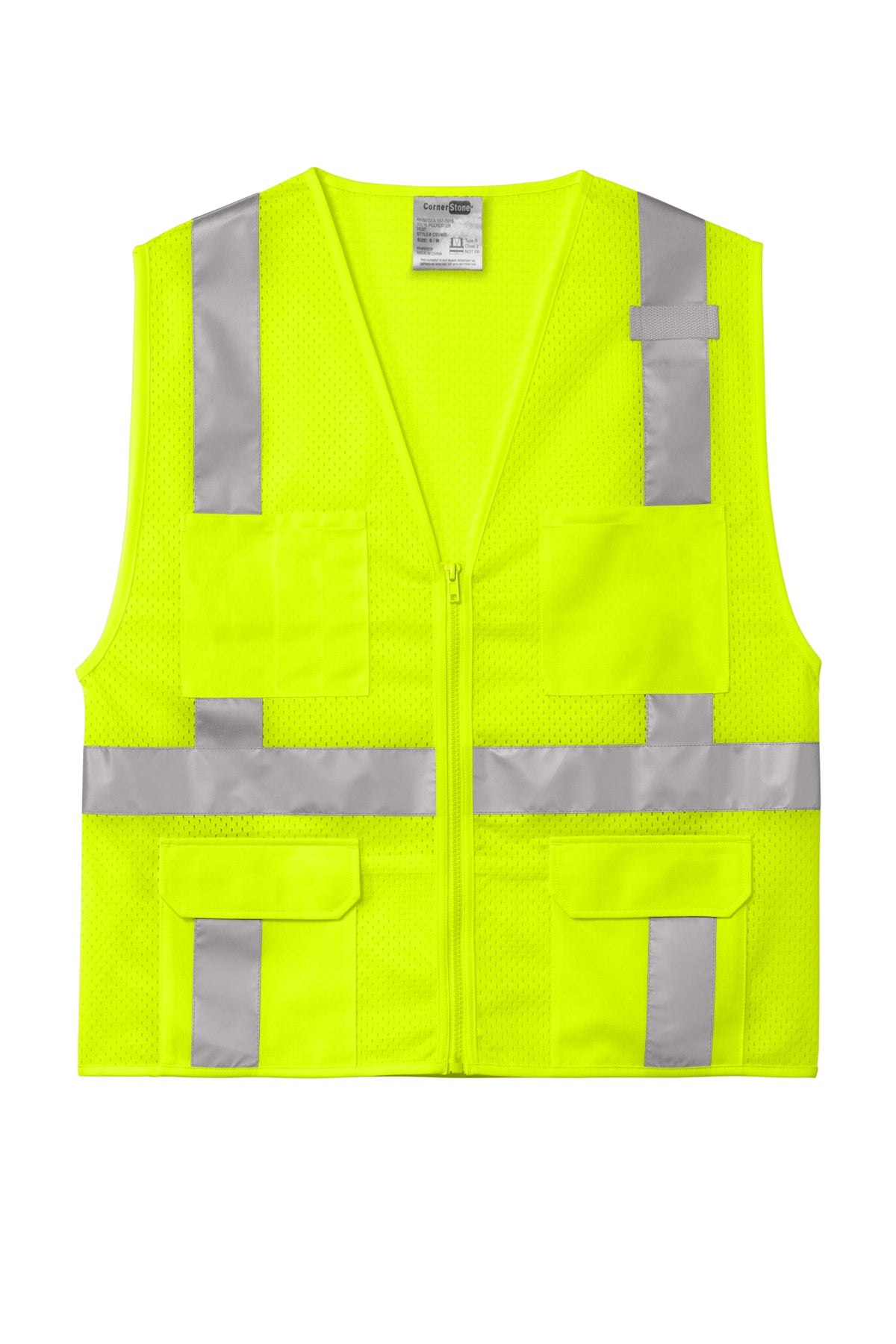 CornerStone® ANSI 107 Class 2 Mesh Six-Pocket Zippered Vest | CSV104