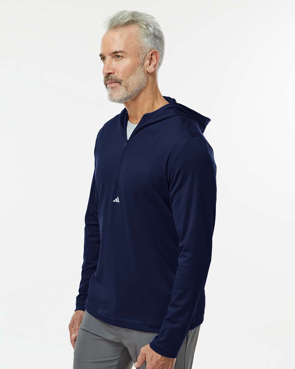Adidas Men's Lightweight Quarter-Zip Hooded Pullover A596
