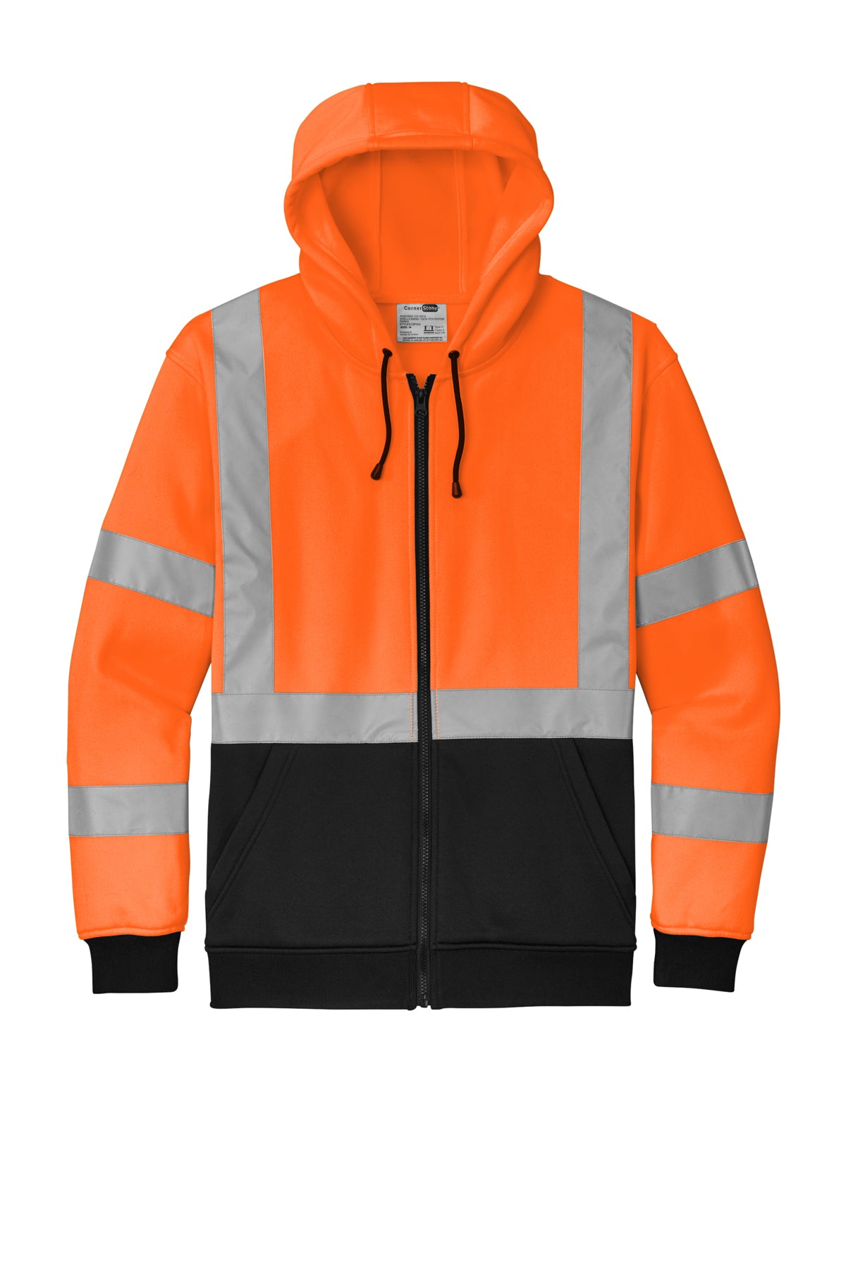 CornerStone® ANSI 107 Class 3 Heavy-Duty Fleece Full-Zip Hoodie | CSF300