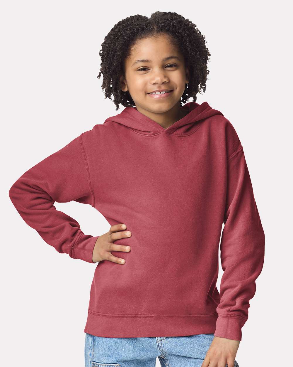 Youth Garment-Dyed Lightweight Fleece Hooded Sweatshirt
