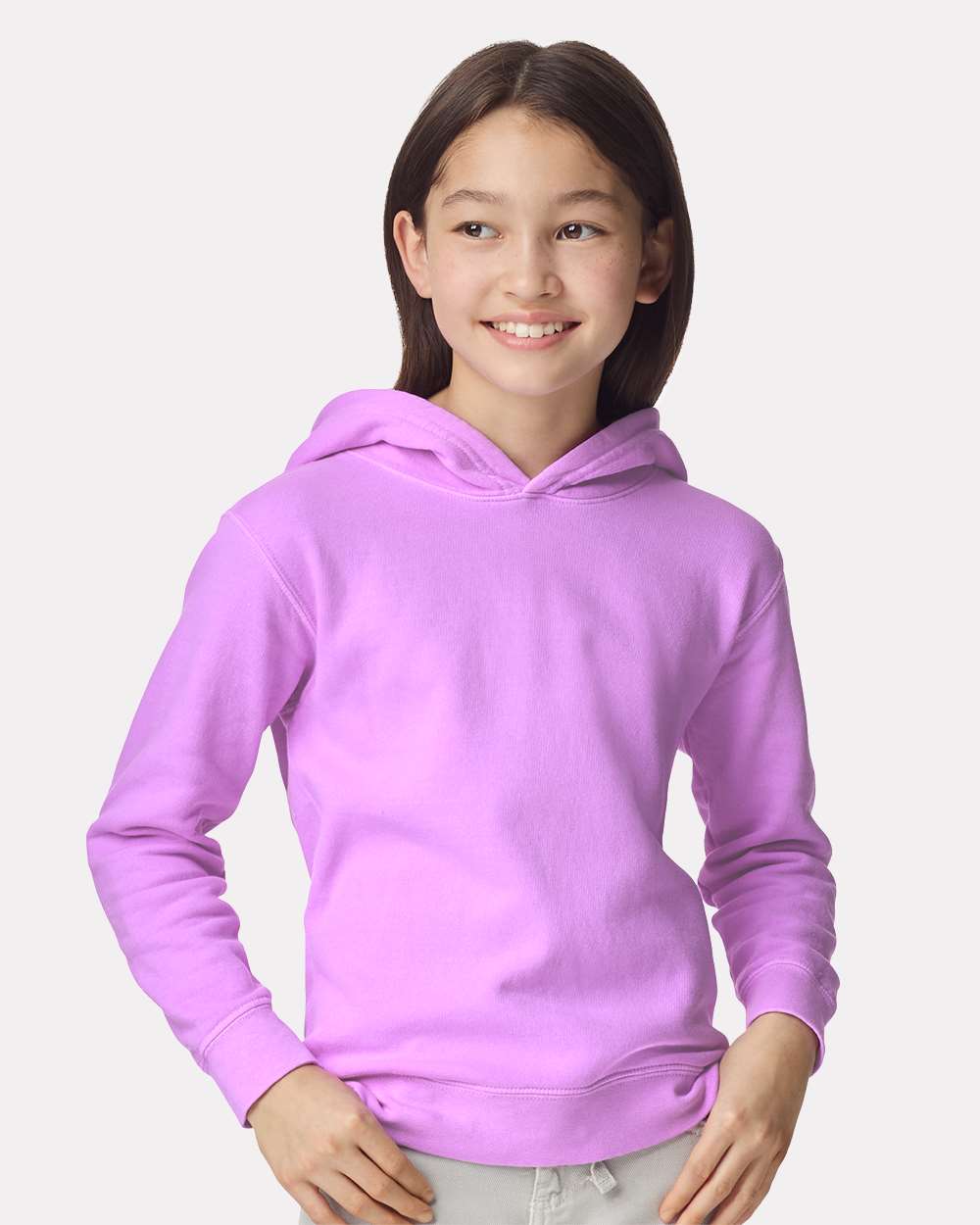 Youth Garment-Dyed Lightweight Fleece Hooded Sweatshirt