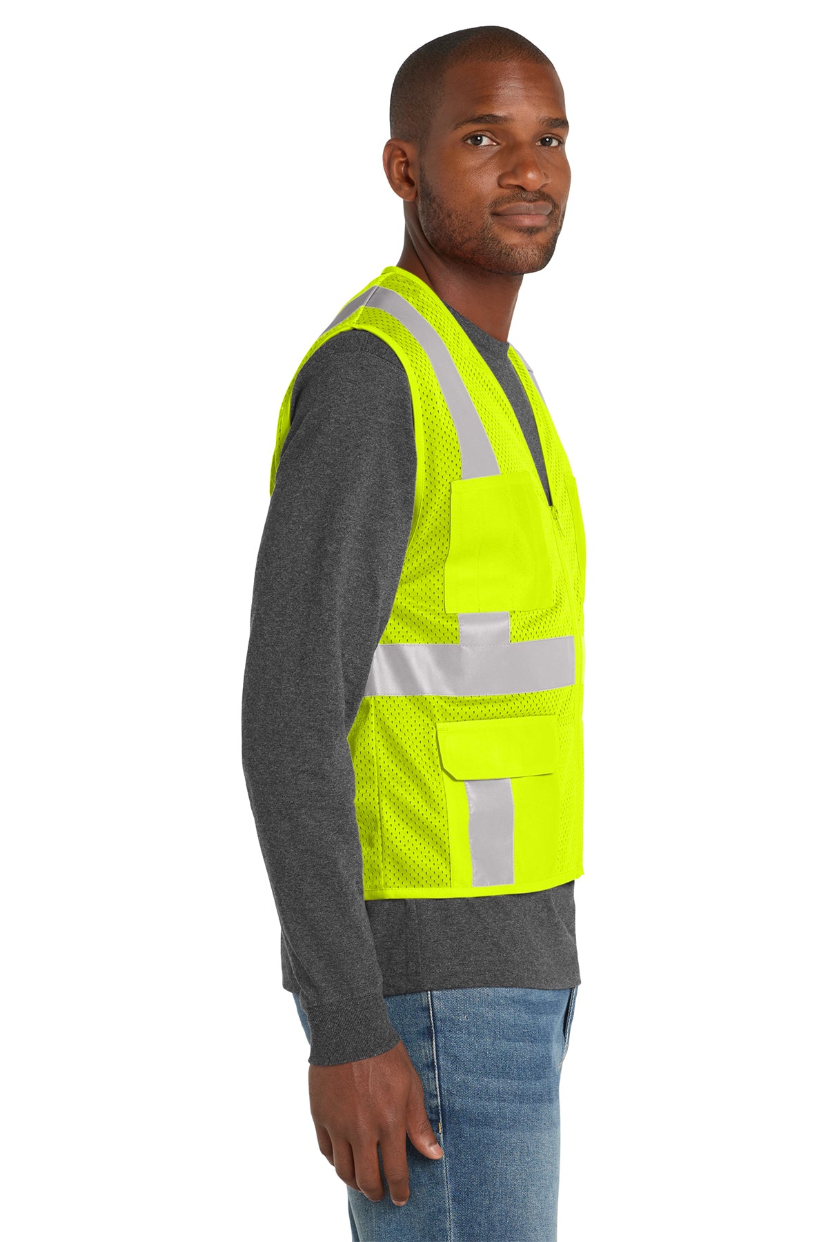 CornerStone® ANSI 107 Class 2 Mesh Six-Pocket Zippered Vest | CSV104