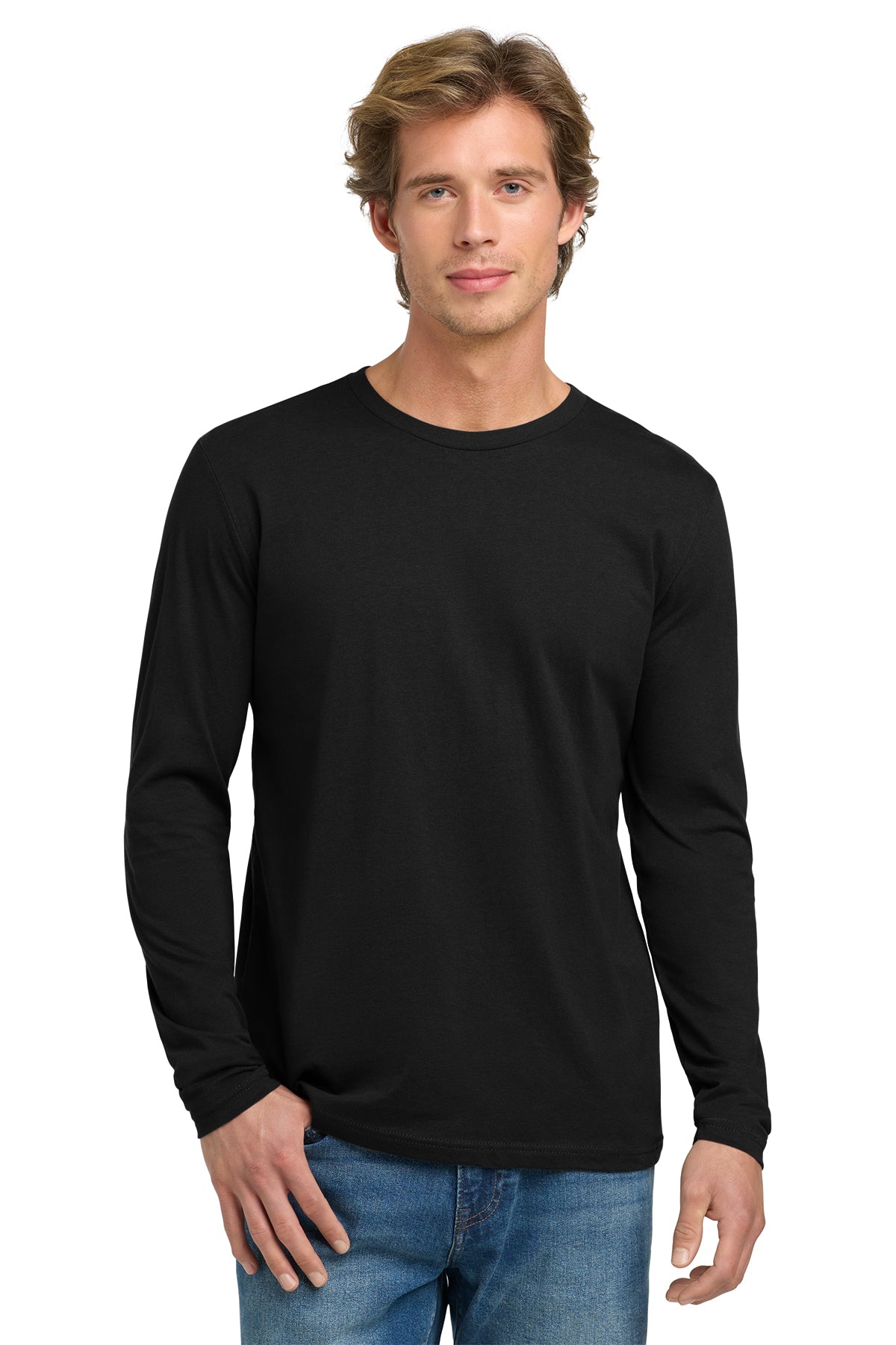 Next Level 3601 Cotton Long Sleeve T-Shirt - Black