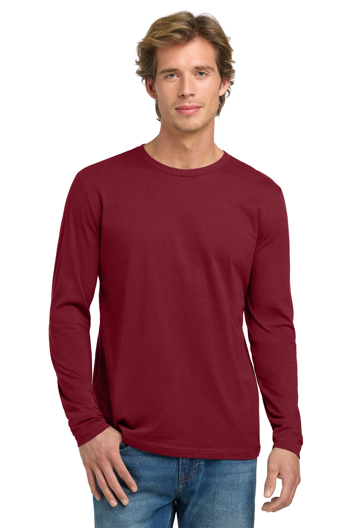 Next Level 3601 Cotton Long Sleeve T-Shirt - Cardinal
