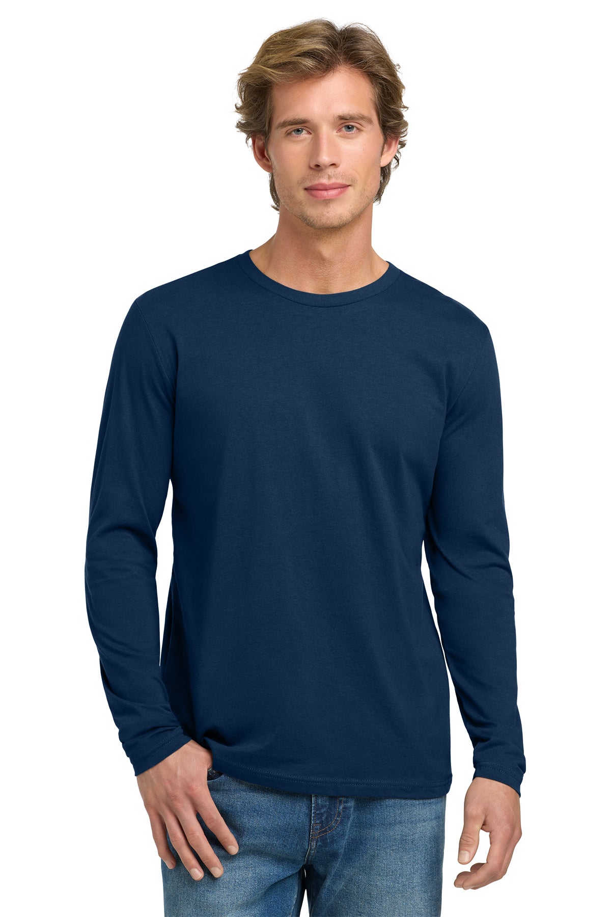 Next Level 3601 Cotton Long Sleeve T-Shirt - Cool Blue