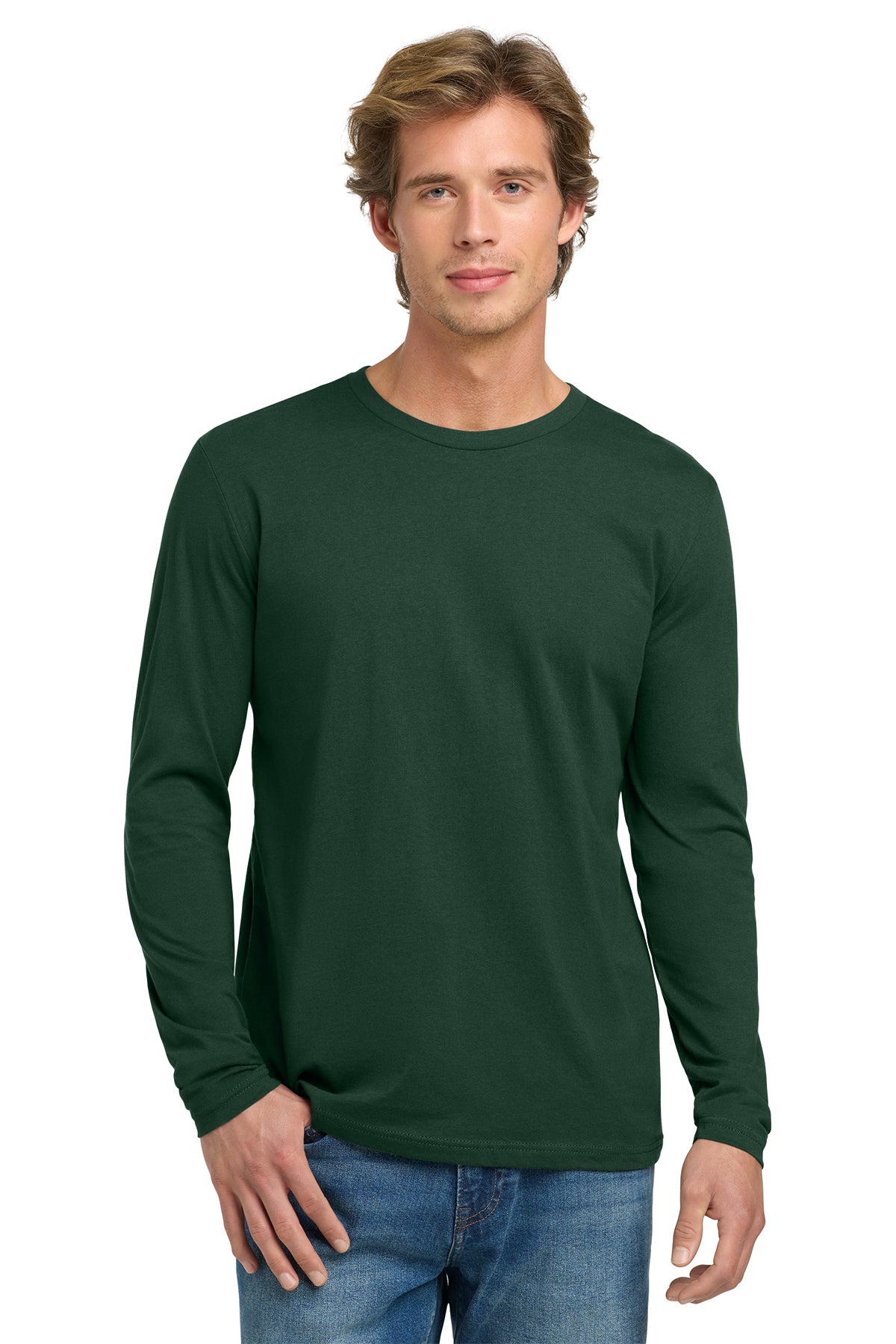 Next Level 3601 Cotton Long Sleeve T-Shirt - Forest Green
