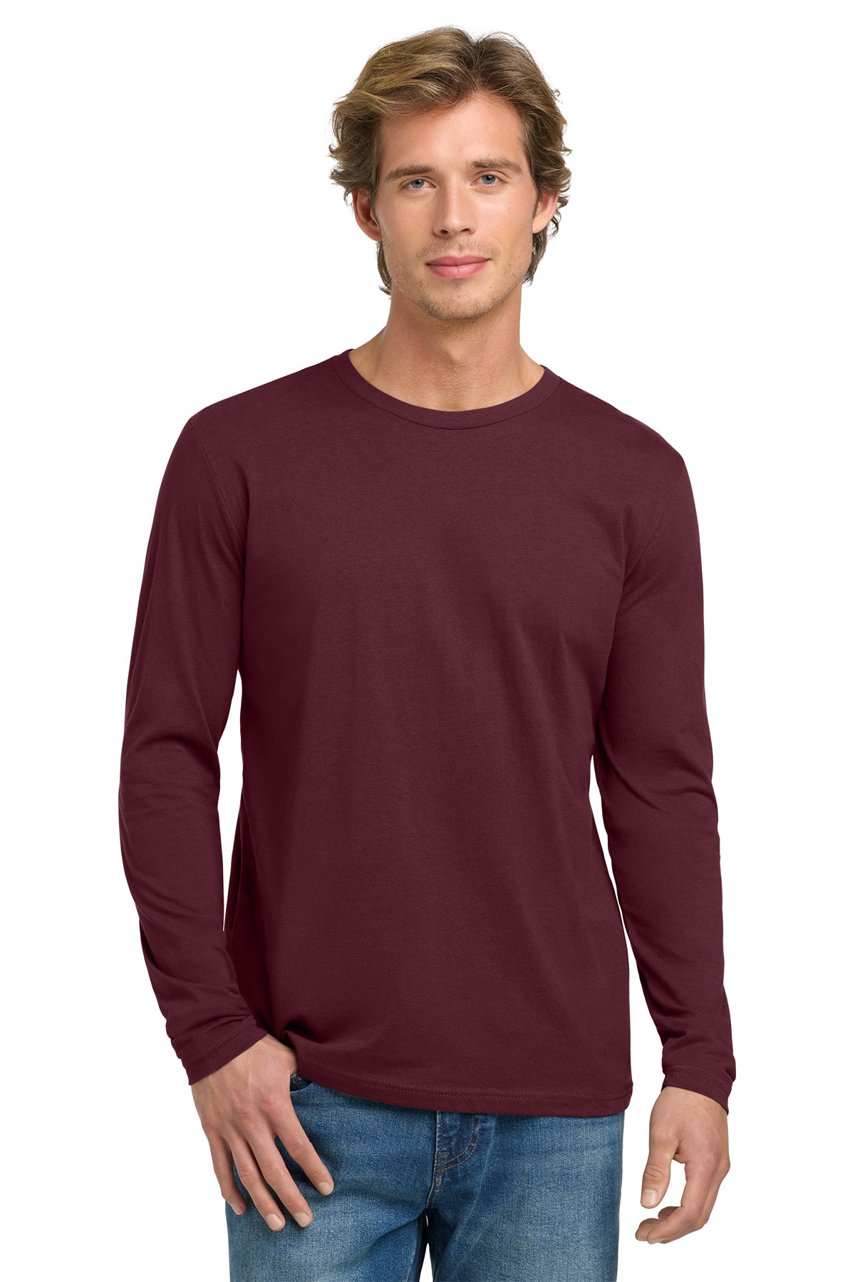 Next Level 3601 Cotton Long Sleeve T-Shirt - Maroon
