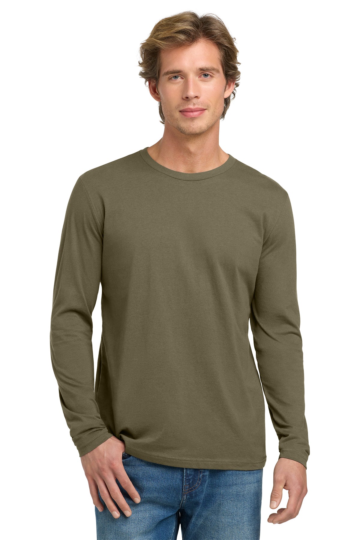 Next Level 3601 Cotton Long Sleeve T-Shirt - Military Green