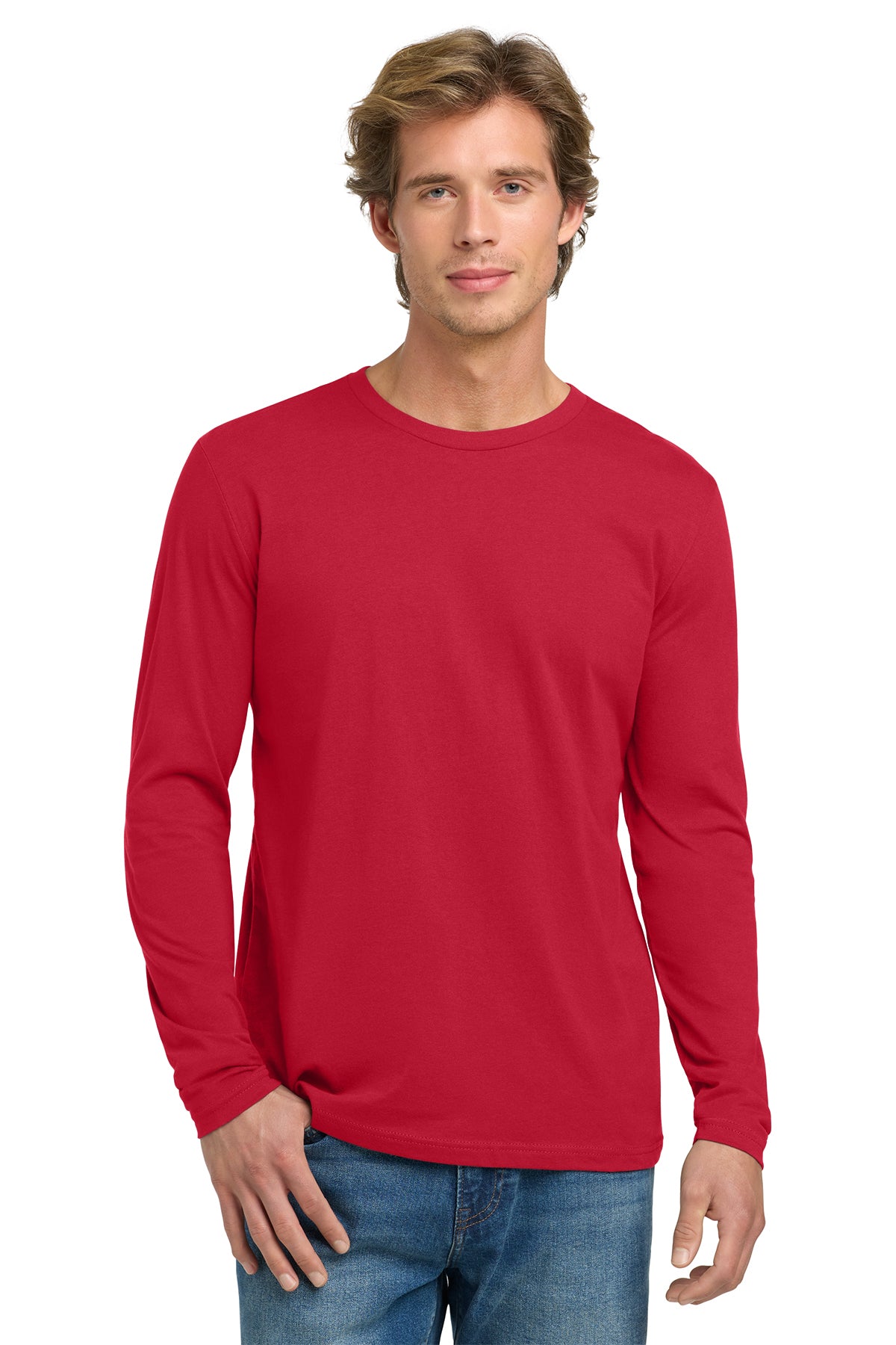 Next Level 3601 Cotton Long Sleeve T-Shirt - Red