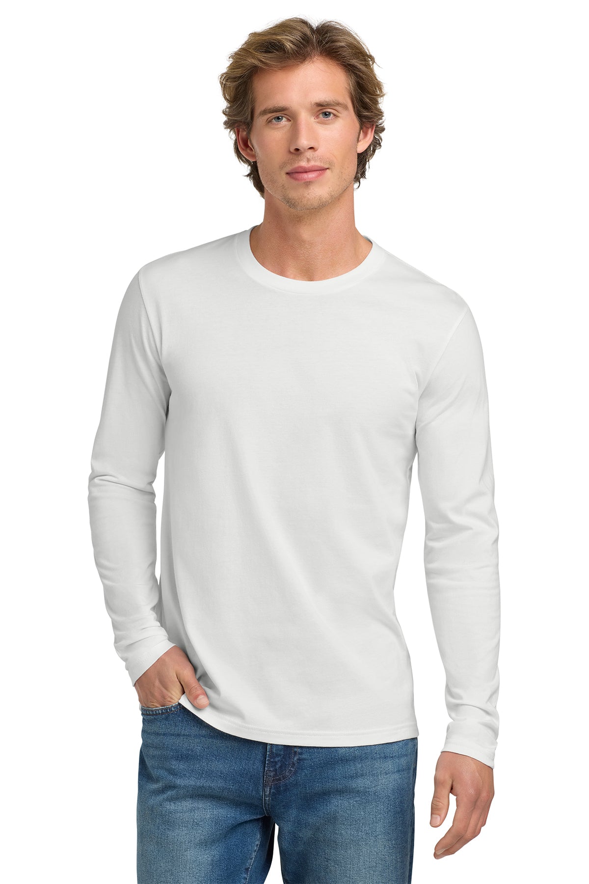 Next Level 3601 Cotton Long Sleeve T-Shirt - White