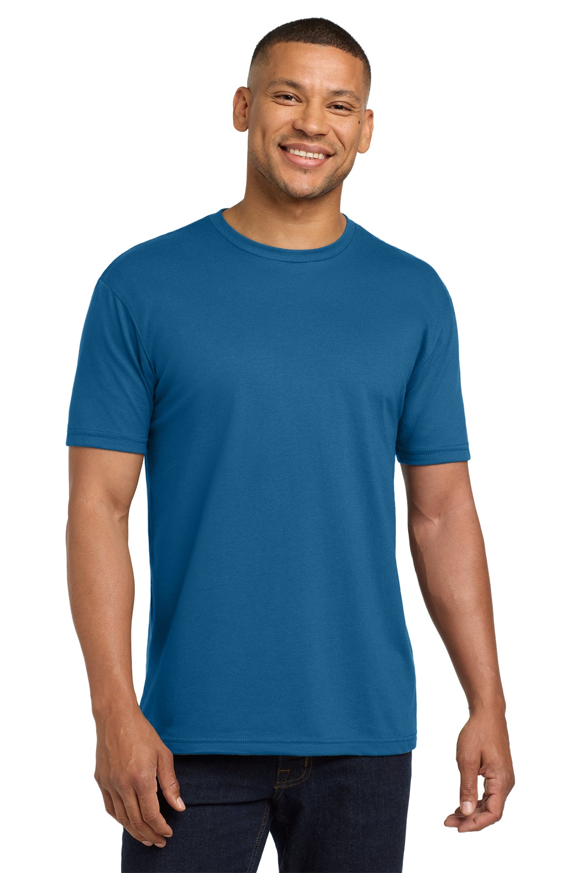 Next Level 6410 CVC Sueded T-Shirt - Cool Blue
