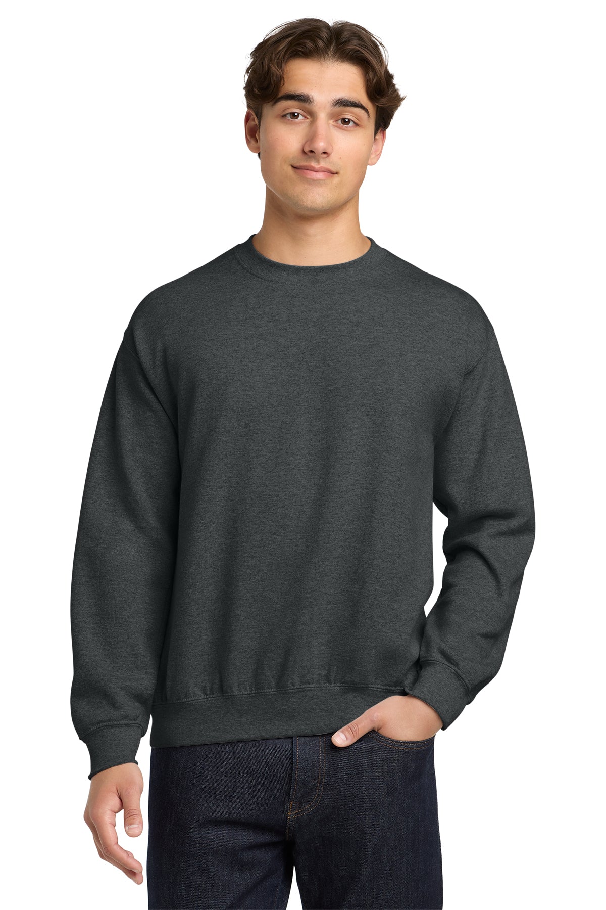 Gildan 18000 Heavy Blend Crewneck Sweatshirt - Fan Charcoal Heather