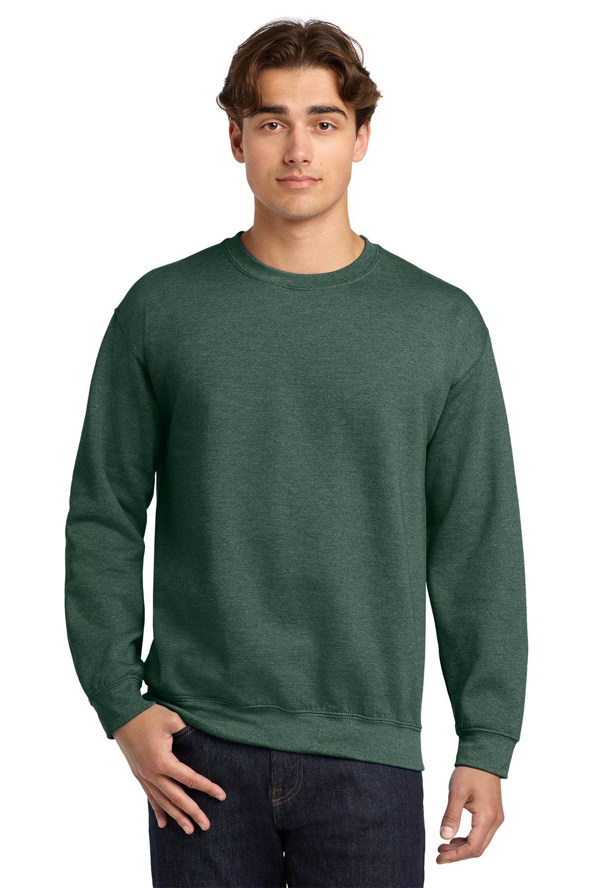 Gildan 18000 Heavy Blend Crewneck Sweatshirt - Heather Dark Green