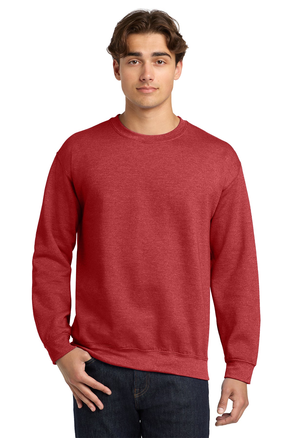 Gildan 18000 Heavy Blend Crewneck Sweatshirt - Heather Scarlet Red