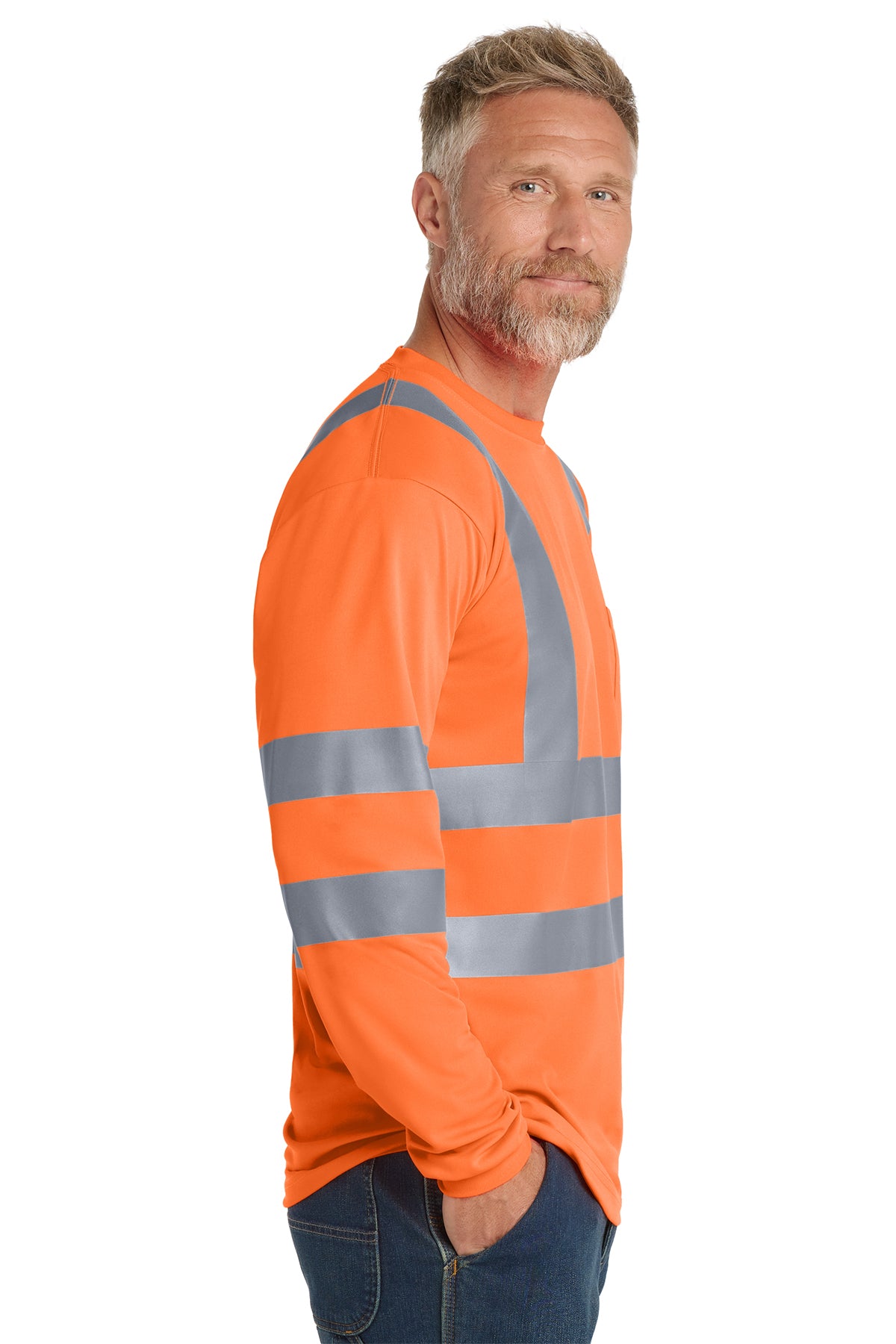 CornerStone® - ANSI 107 Class 3 Long Sleeve Snag-Resistant Reflective T-Shirt | CS409