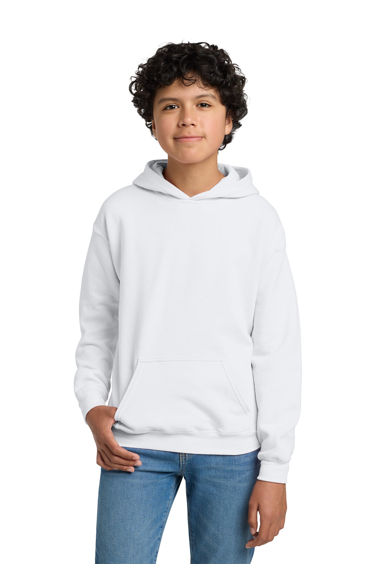 Gildan 18500B Youth Heavy Blend Hoodie - White