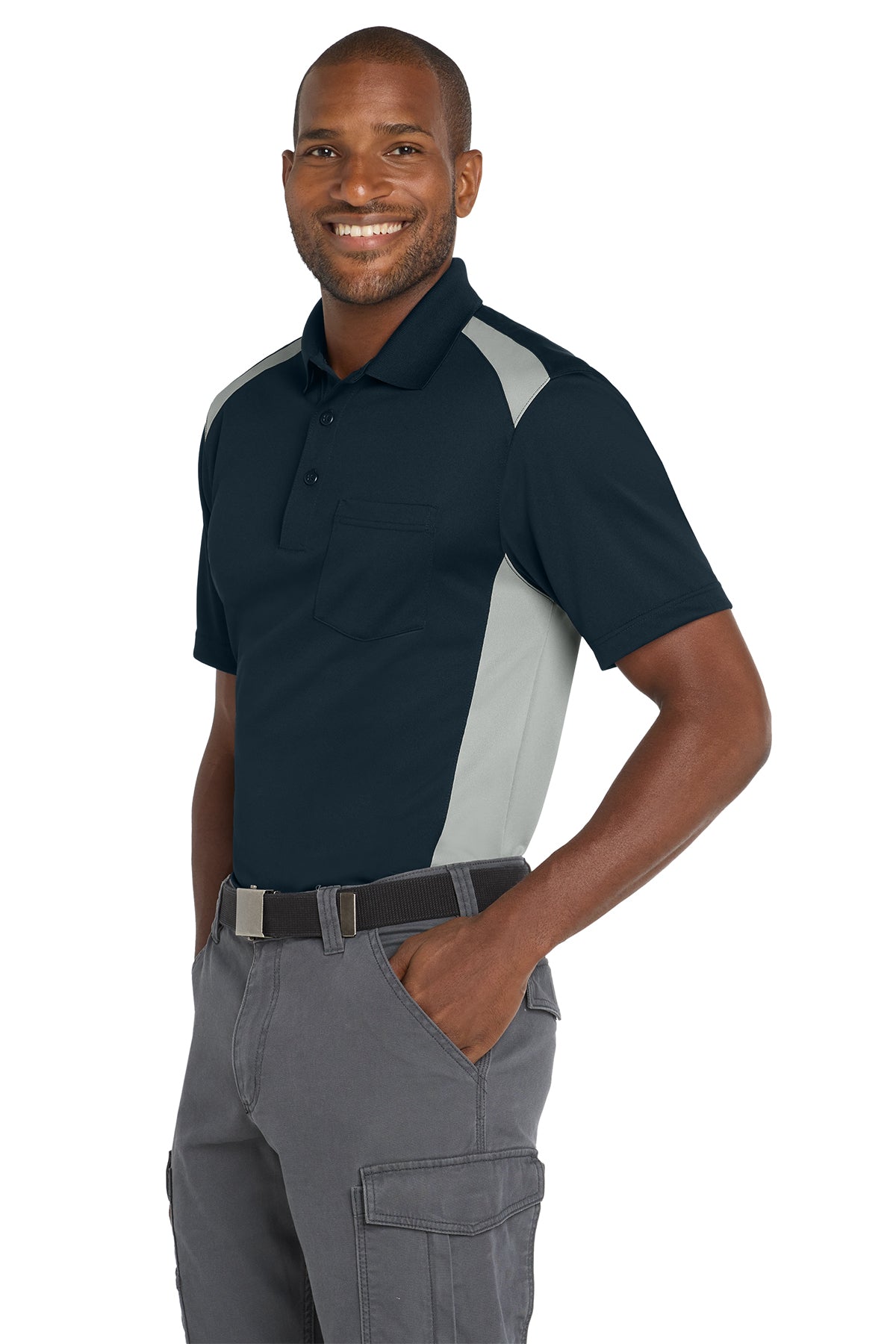 CornerStone® Select Snag-Proof Two Way Colorblock Pocket Polo | CS416