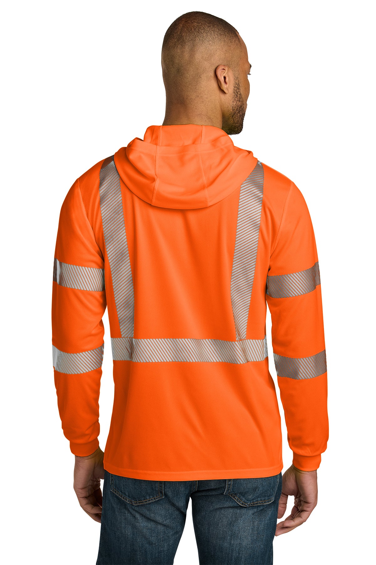 CornerStone® ANSI 107 Class 3 Long Sleeve Segmented Tape Hooded Tee | CS208