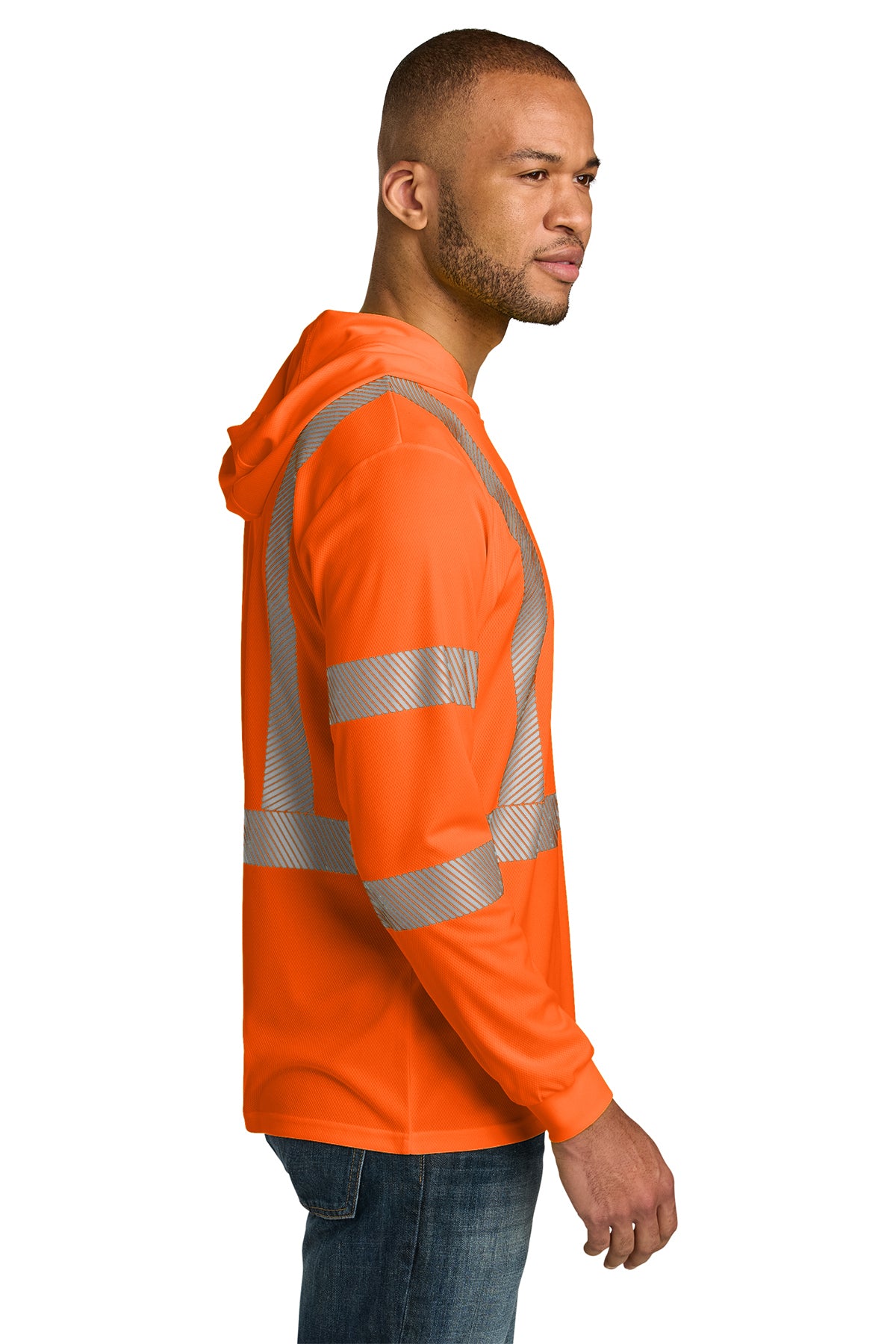 CornerStone® ANSI 107 Class 3 Long Sleeve Segmented Tape Hooded Tee | CS208
