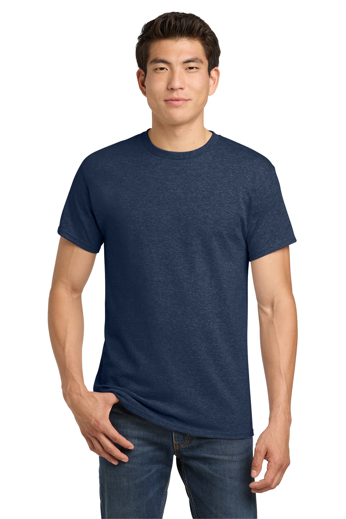 5000 Gildan Heavy Cotton 100% Cotton T-Shirt - Heather Navy