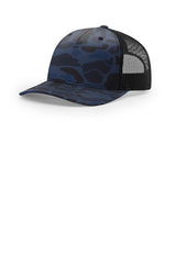 Richardson 112PFP Flat-Bill Trucker Cap - Admiral Duck Camo/ Black