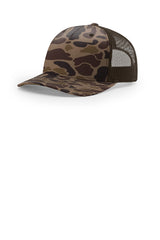 Richardson 112PFP Flat-Bill Trucker Cap - Bark Duck Camo/ Brown