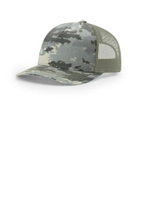 Richardson 112PFP Flat-Bill Trucker Cap - Digital Camo/ Light Green