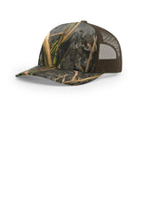 Richardson 112PFP Flat-Bill Trucker Cap - Mossy Oak Habitat/ Brown