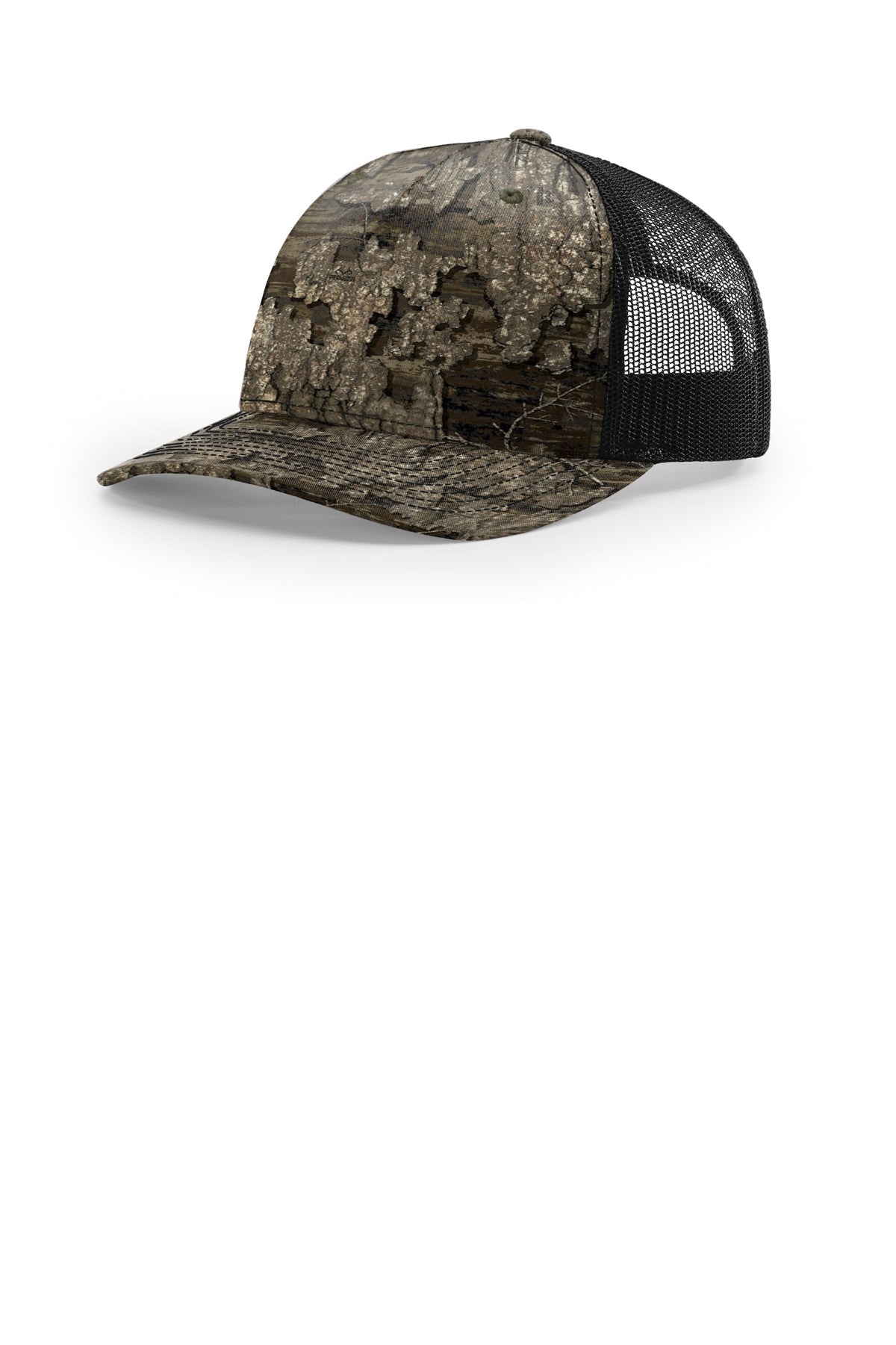 Richardson 112PFP Flat-Bill Trucker Cap - Realtree Timber/ Black