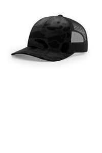 Richardson 112PFP Flat-Bill Trucker Cap - Sable Duck Camo/ Black
