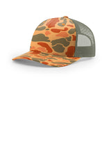 Richardson 112PFP Flat-Bill Trucker Cap - Sienna Duck Camo/ Loden