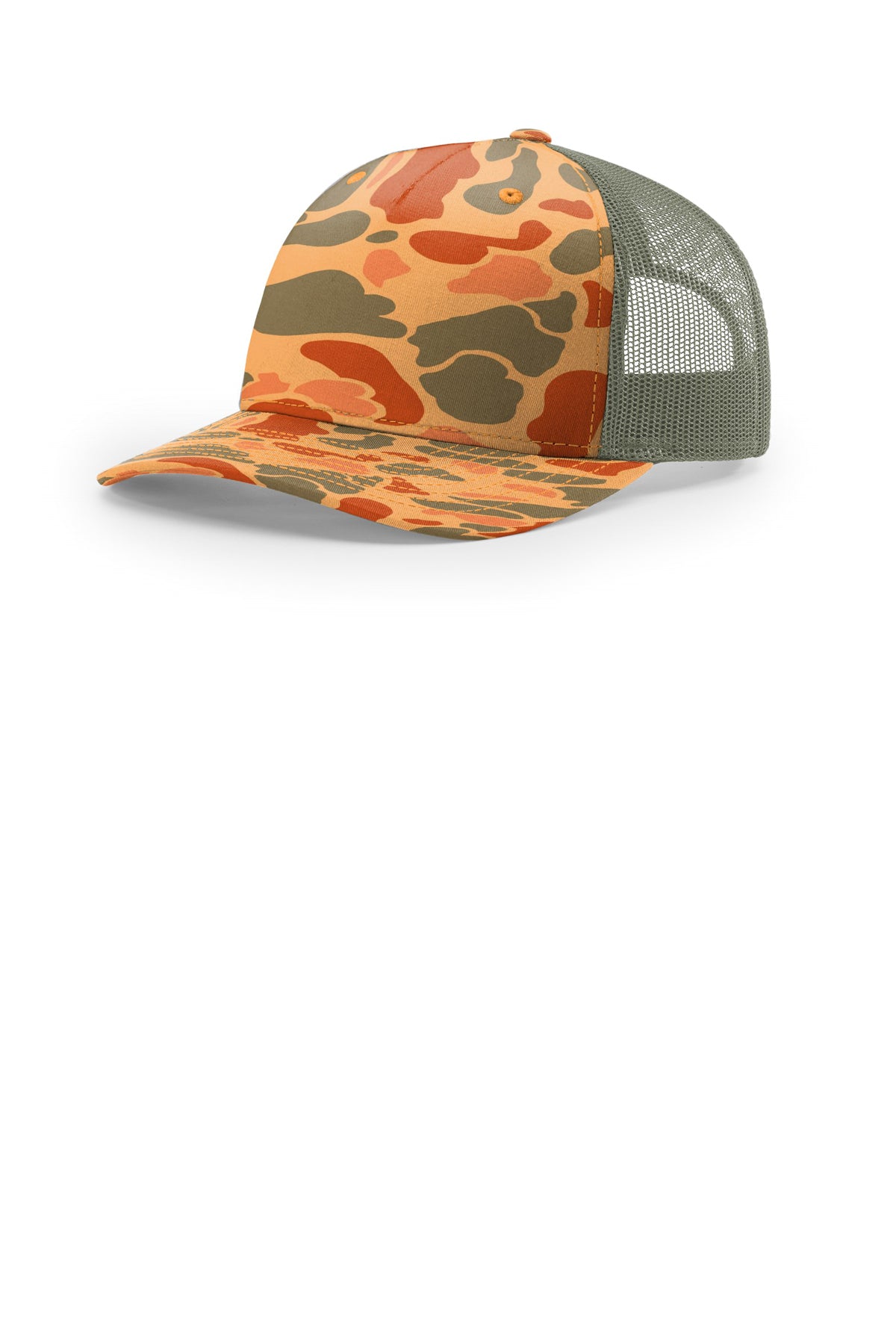 Richardson 112PFP Flat-Bill Trucker Cap - Sienna Duck Camo/ Loden