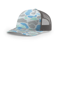 Richardson 112PFP Flat-Bill Trucker Cap - Saltwater Duck Camo/ Charcoal